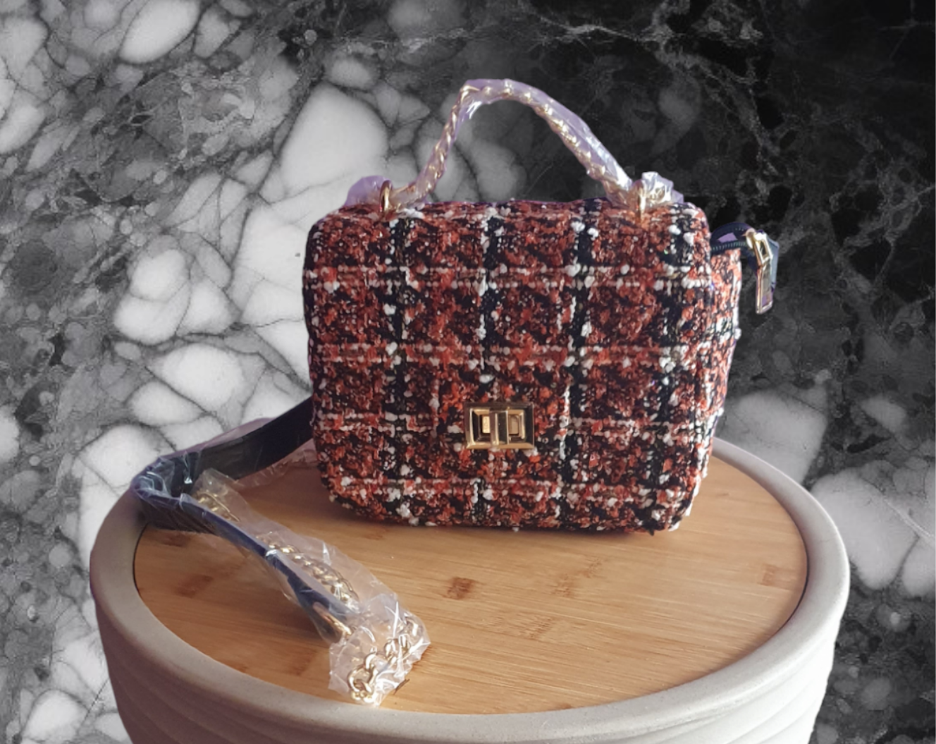 Sac à mains tweed ( Petit ) les merveilles de rahma