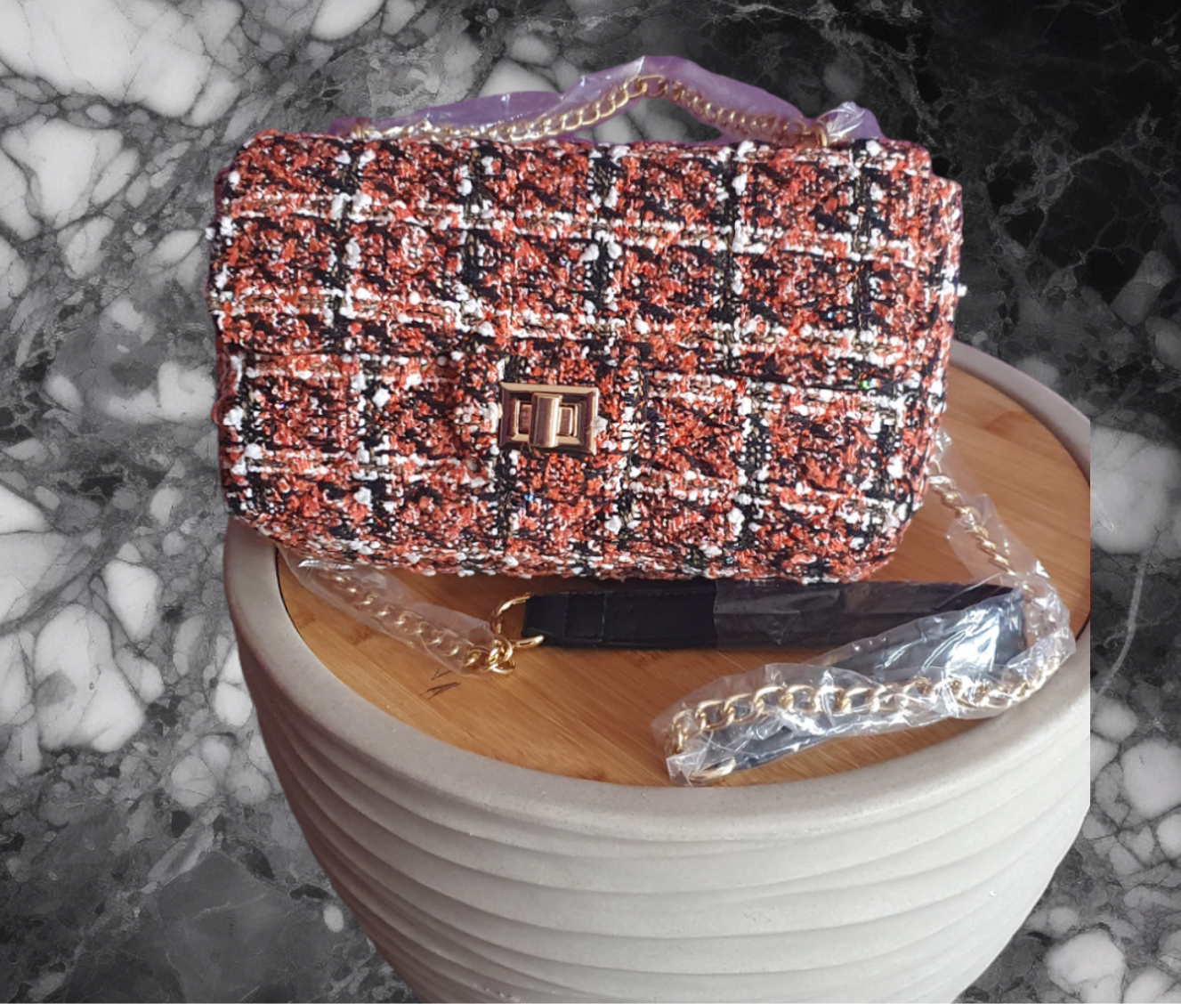 Sac en tweed grand modèle les merveilles de rahma