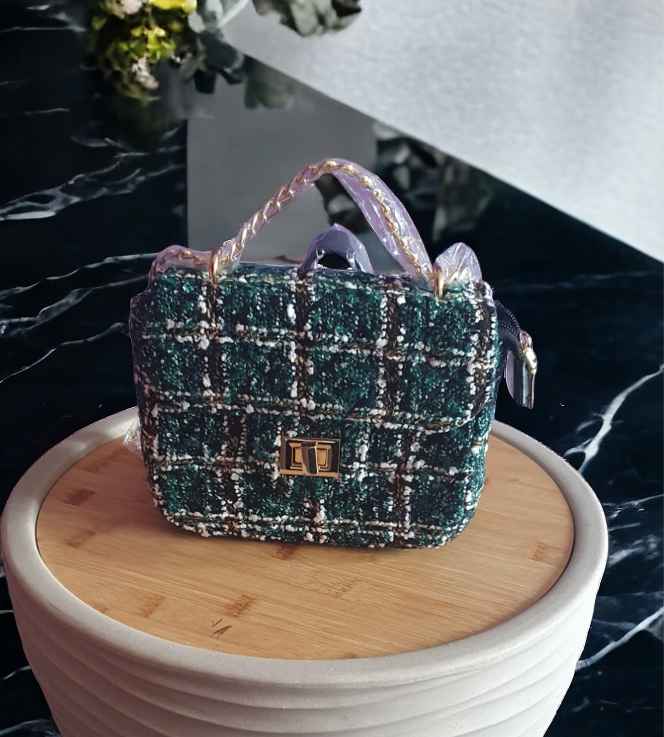 Sac à main en tweed ( petit ) les merveilles de rahma