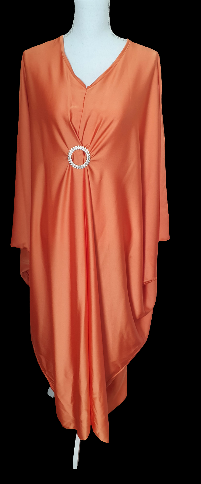 Abaya satiné avec broche - les merveilles de rahma