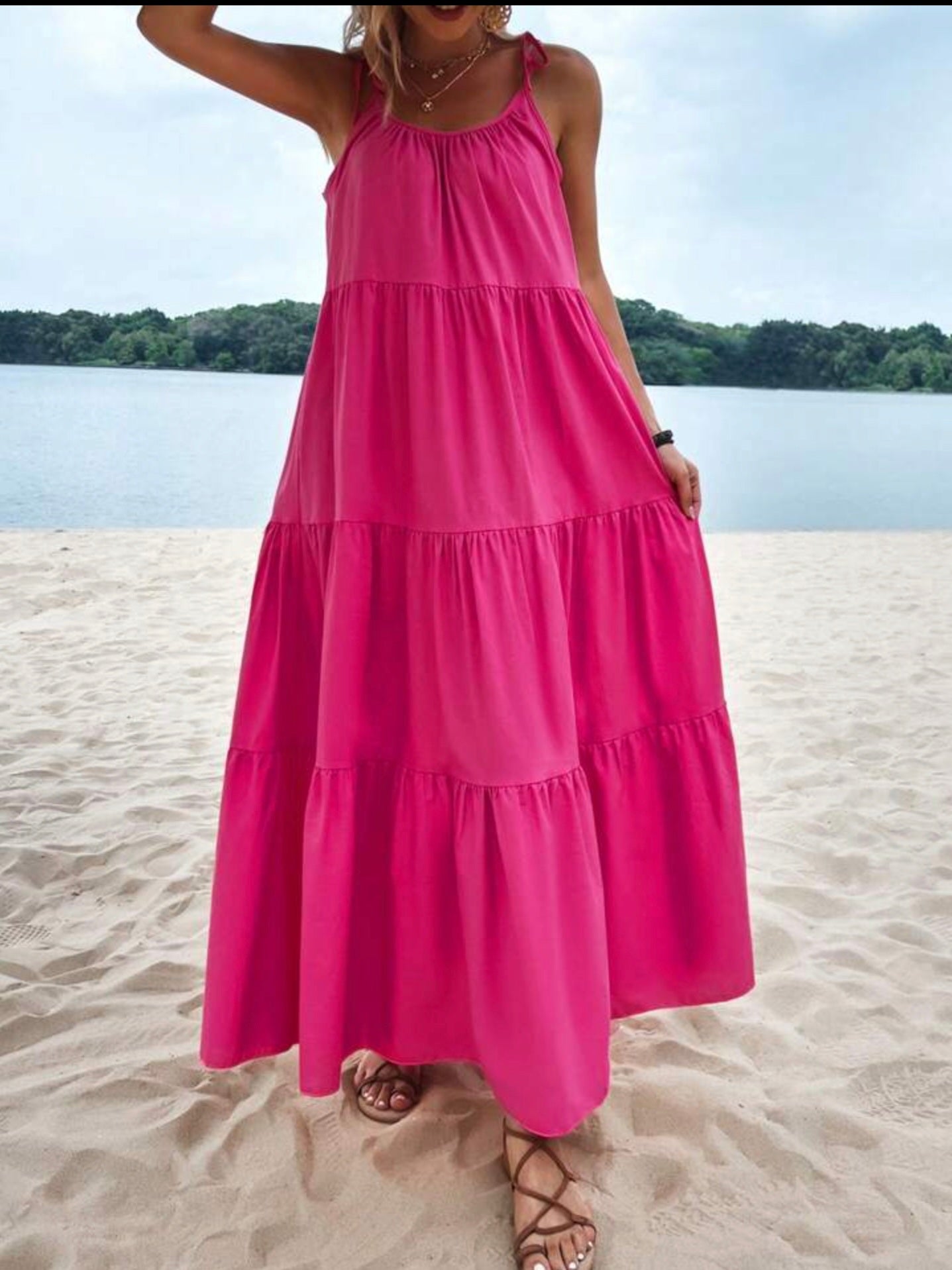 Nouveauté Robe longue Fluide violette - Bohéme Chic à Bretelles Nouées. - les merveilles de rahma