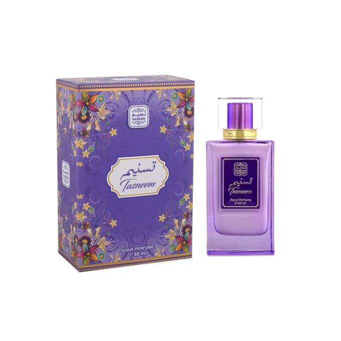 Aqua parfum sans alcool Nassem tasneem 80 ml - les merveilles de rahma