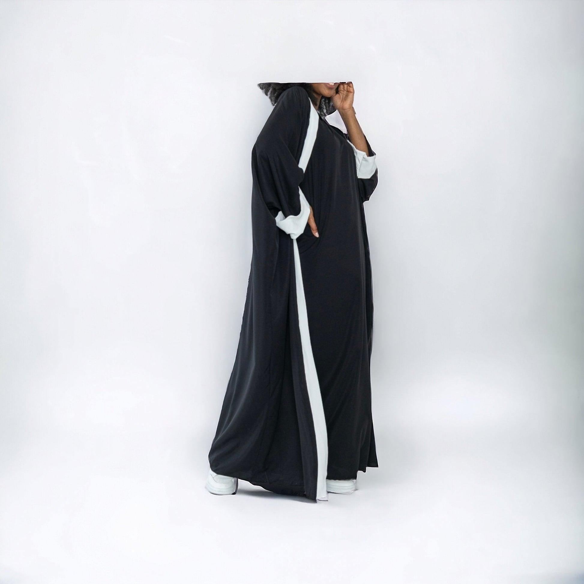 Ensemble kimono / sous robe abaya bicolore - les merveilles de rahma