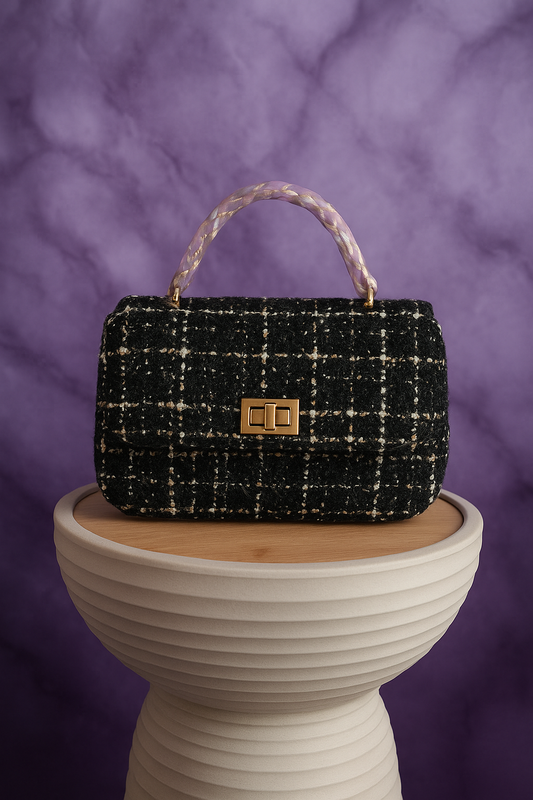 Sac à main en tweed les merveilles de rahma