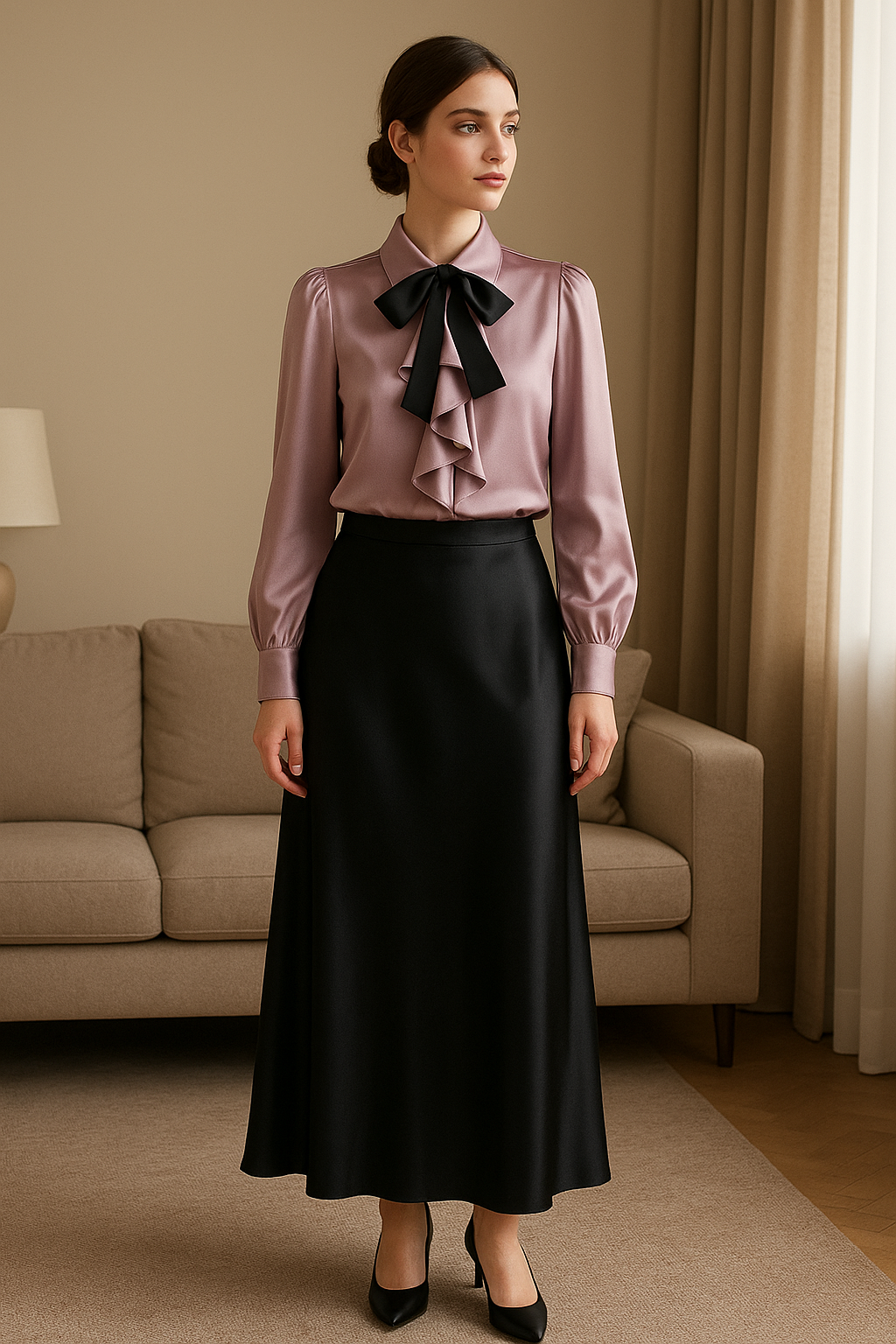 Chemise Satin Éclat - les merveilles de rahma