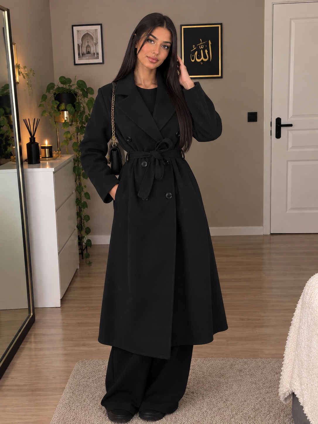 Manteau élégant / ceinture les merveilles de rahma