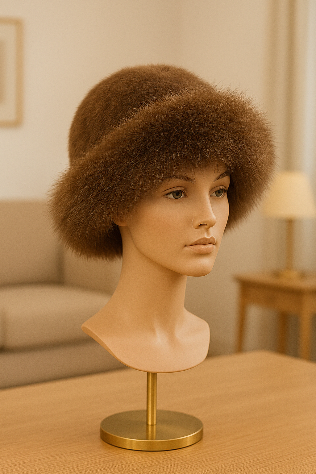 Chapeau Tendance Fourrure / Marron les merveilles de rahma