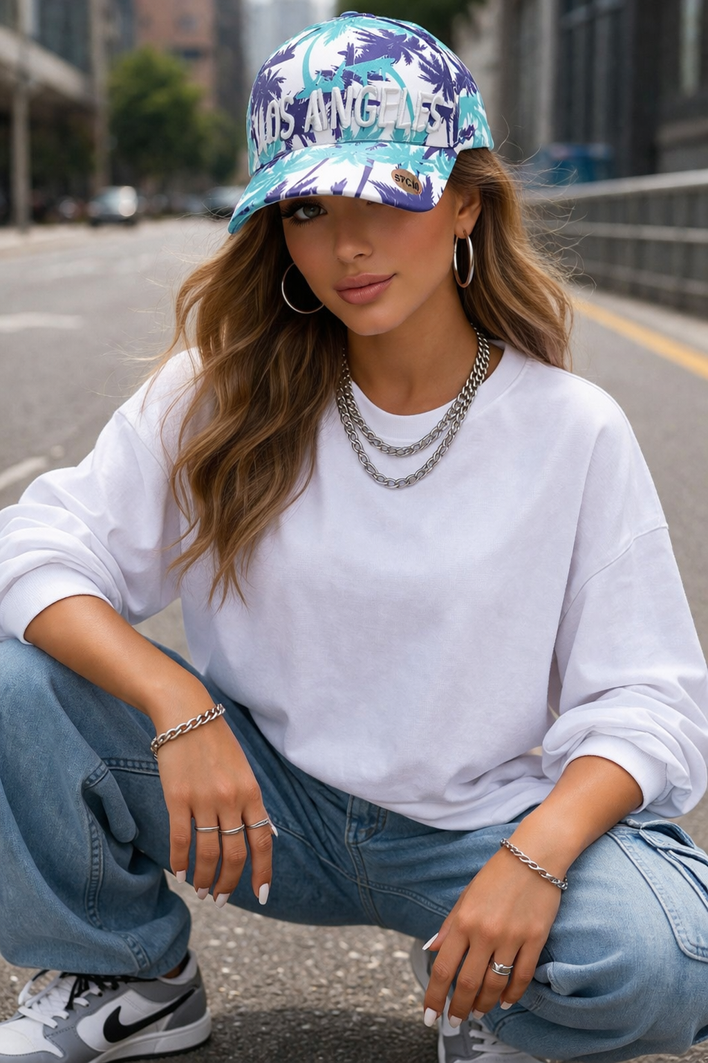 Casquette " California Chic "- Taille 57 cm . les merveilles de rahma