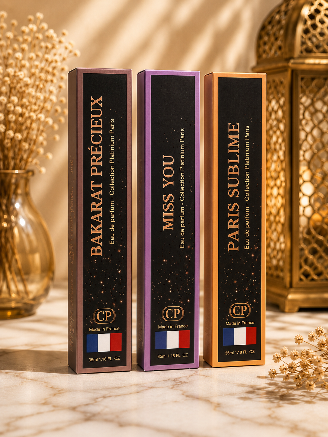 Coffret Découverte – 3 Eaux de Parfum 35 ml | Collection Platinium Paris les merveilles de rahma
