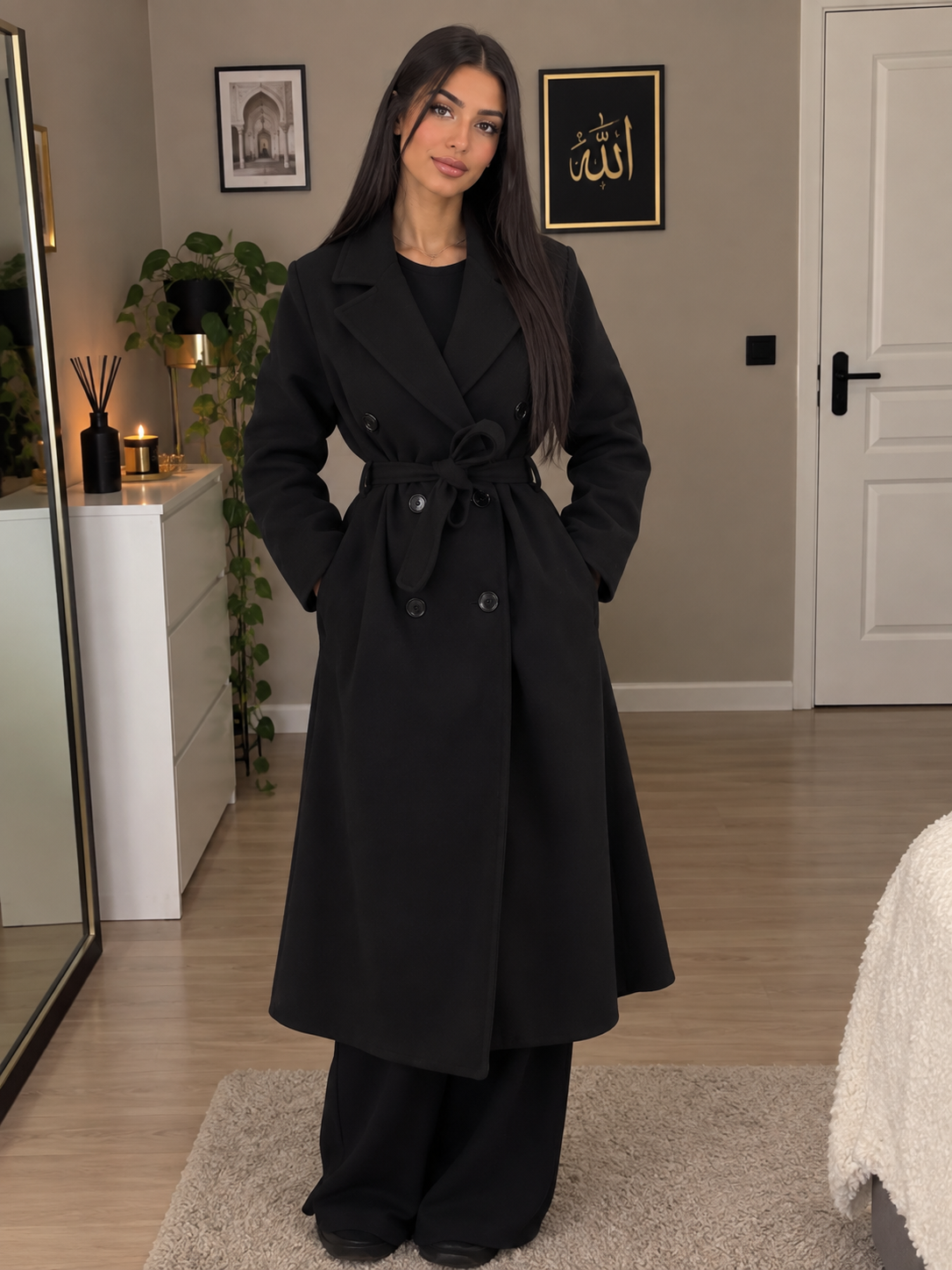 Manteau élégant / ceinture les merveilles de rahma