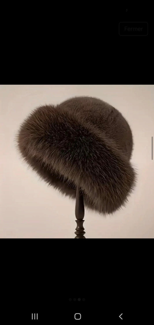 Chapeau Tendance Fourrure / Marron les merveilles de rahma