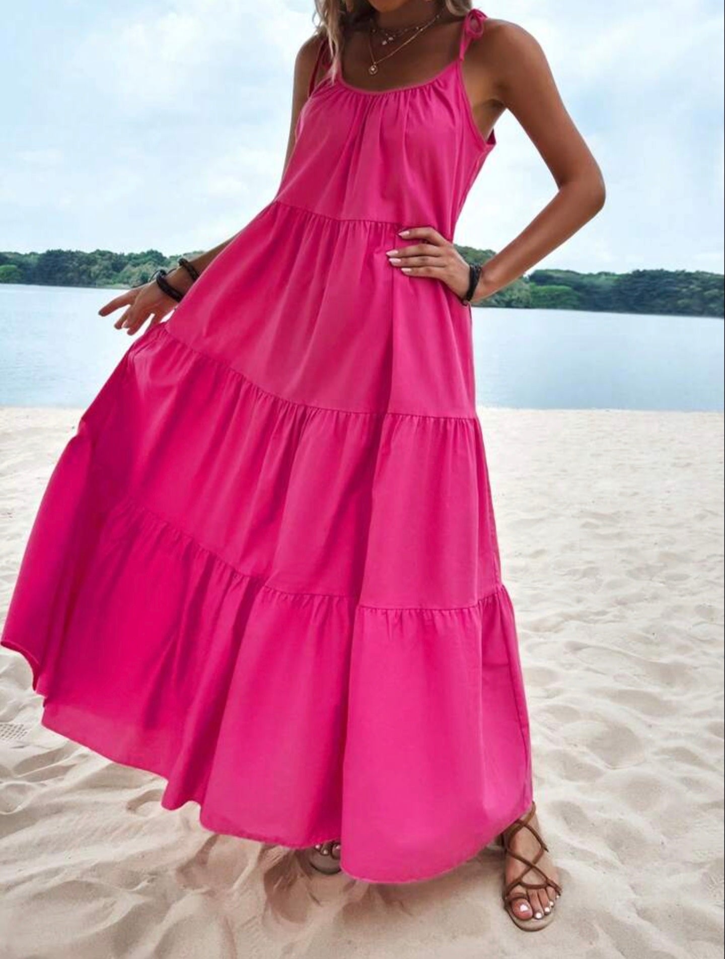 Nouveauté                               Robe longue Fluide violette   - Bohéme Chic à Bretelles Nouées. - les merveilles de rahma